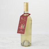 Vrolijk Kerstboom Gift Wijn Bier Drank Flessenhanger (Schuin)