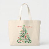 Vrolijk kerstboom Jumbo-Tas Grote Tote Bag (Voorkant)