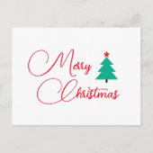Vrolijk kerstboom kalligrafie vakantie Briefkaart (Voorkant)