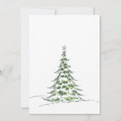 Vrolijk kerstboom klassiek bloemfeest kaart (Achterkant)