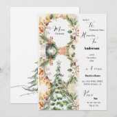 Vrolijk kerstboom klassiek bloemfeest kaart (Voorkant / Achterkant)