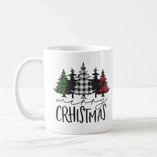 Vrolijk kerstboom koffie Mok (Links)