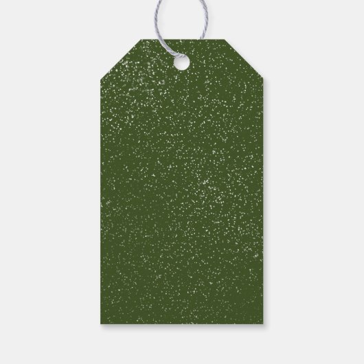 Vrolijk kerstboom mand groene waterverf cadeaulabel (Achterkant)