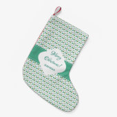 Vrolijk Kerstboom Mint Groen Monogram Kleine Kerstsok (Voorkant (Hangend))