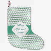 Vrolijk Kerstboom Mint Groen Monogram Kleine Kerstsok (Voorkant)
