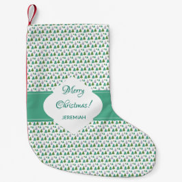 Vrolijk Kerstboom Mint Groen Monogram Kleine Kerstsok