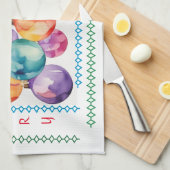 Vrolijk kerstboom Ornamenten keukenhanddoek (Quarter Fold)