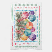 Vrolijk kerstboom Ornamenten keukenhanddoek (Verticaal)