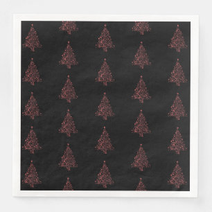 Vrolijk Kerstboom Patroon Rood Zwart Elegant Servet