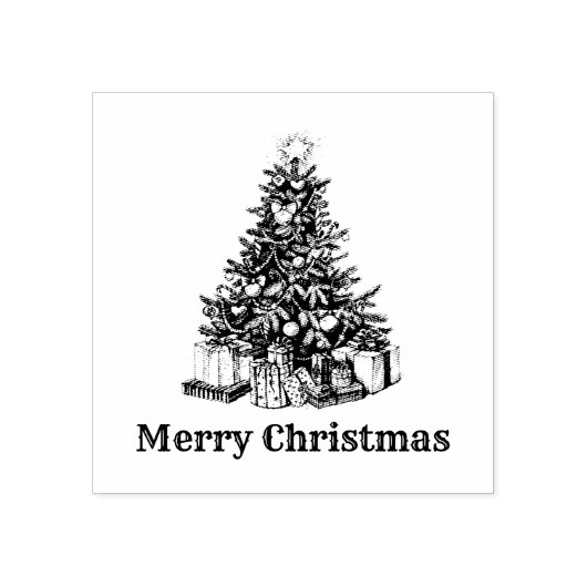  Vrolijk Kerstboom Pine Gifts Rubberstempel (Afrduk)