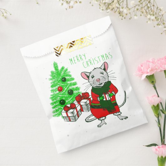 Vrolijk kerstboom rat grappig bedankzakje (Gezegeld)