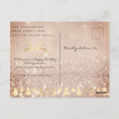 Vrolijk kerstboom Roos gouden vonk foto glitter Briefkaart (Achterkant)