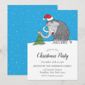 Vrolijk kerstboom Schattige Santa Hat Mammoth Part Kaart (Voorkant / Achterkant)