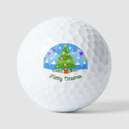 Vrolijk Kerstboom Star Cadeaus Vakantie Feest Golfballen