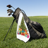 Vrolijk Kerstboom Star Cadeaus Vakantie Feest Golfhanddoek (Groen)