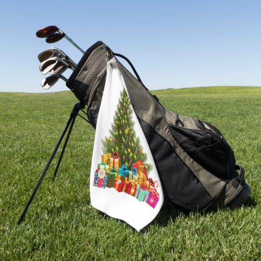 Vrolijk Kerstboom Star Cadeaus Vakantie Feest Golfhanddoek (Groen)