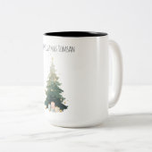 "Vrolijk kerstboom twee-tone cadeau Mok (Voorkant rechts)