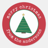 Vrolijk kerstboom vakantie cadeau Label (Voorkant)