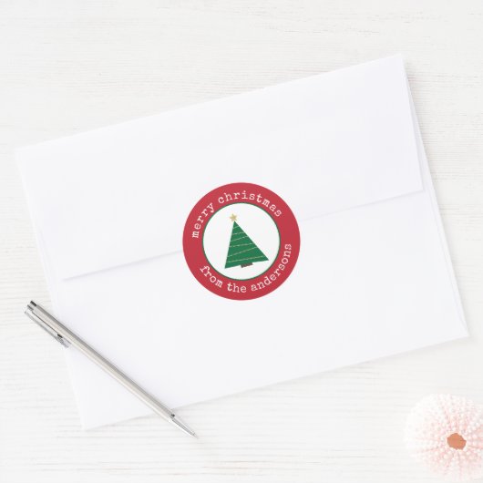 Vrolijk kerstboom vakantie cadeau Label (Envelop)