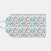 Vrolijk kerstboom vakantie wintery groen feest cadeaulabel (Achterkant Horizontaal)