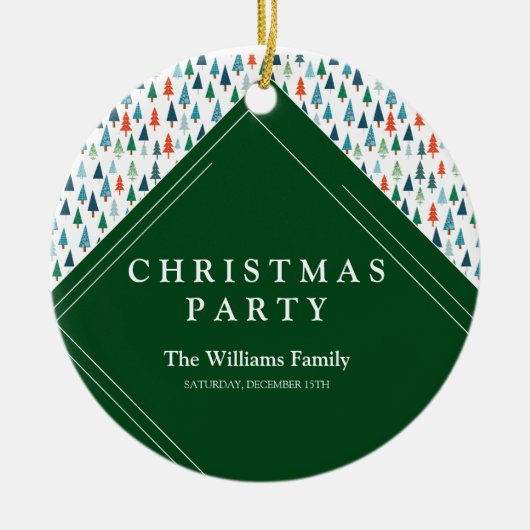 Vrolijk kerstboom vakantie wintery groen feest keramisch ornament (Voorkant)