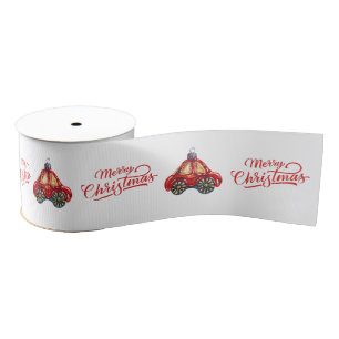 Vrolijk kerstboom Vitnage Auto Ornament Grosgrain Lint