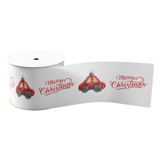 Vrolijk kerstboom Vitnage Auto Ornament Grosgrain Lint (Spoel)