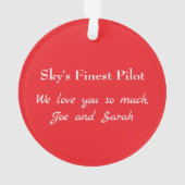 Vrolijk kerstboom vliegtuig, Cool Aviation Ornament (achterkant)