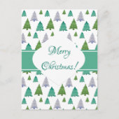 Vrolijk kerstboom Waterverf pastelpatroon Briefkaart (Voorkant)