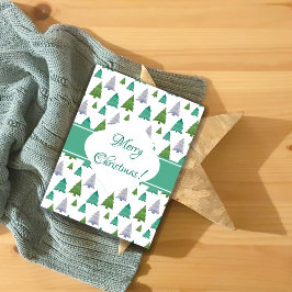 Vrolijk kerstboom Waterverf pastelpatroon Briefkaart