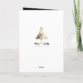 Vrolijk Kerstboom Zwart en Goud Tekst Elegant Feestdagen Kaart (Achterkant)