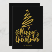 Vrolijk kerstboom zwart kerst Kaart (Voorkant / Achterkant)