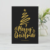 Vrolijk kerstboom zwart kerst Kaart (Staand voorkant)