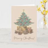 Vrolijk kerstboomblauw kaart (Gele Bloem)