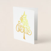 Vrolijk kerstboomcitaat folie kaarten (Voorkant)