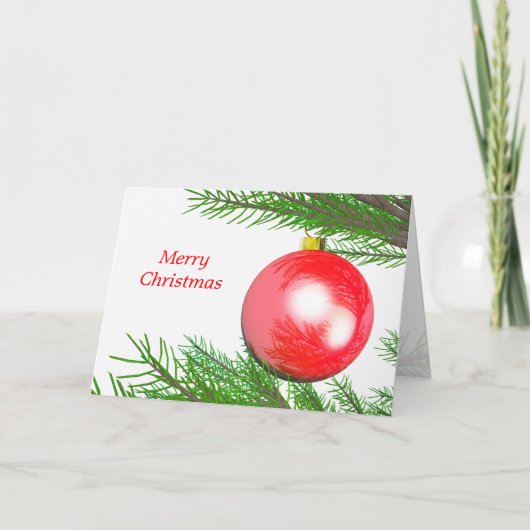 Vrolijk kerstboomdecoratie feestdagen kaart (Voorkant)