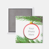 Vrolijk kerstboomdecoratie (foto-lijst) magneet (Voorkant / Achterkant)