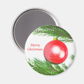Vrolijk kerstboomdecoratie magneet (Voorkant / Achterkant)