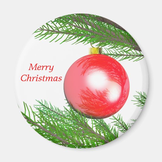 Vrolijk kerstboomdecoratie magneet (Voorkant)