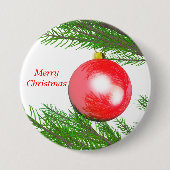 Vrolijk kerstboomdecoratie ronde button 7,6 cm (Voorkant)