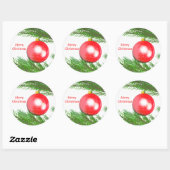 Vrolijk kerstboomdecoratie ronde sticker (Vel)