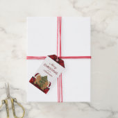 Vrolijk kerstboomdecorteren cadeaulabel (Met Touw)