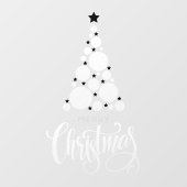 Vrolijk kerstboomfeest Witte sterren Raamsticker (Vel)