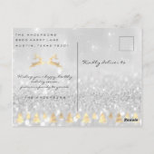 Vrolijk kerstboomgrijs goudpark Foto Glitter Briefkaart (Achterkant)