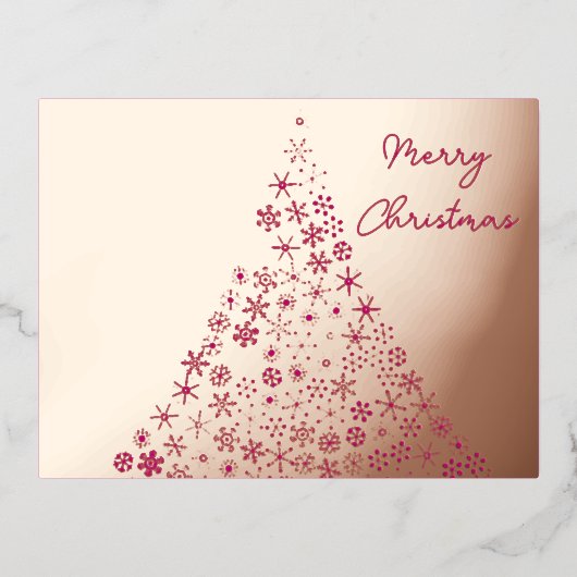 Vrolijk kerstboomkoorts Gold Foil Invitation Brief Folie Uitnodiging Briefkaart (Voorkant)