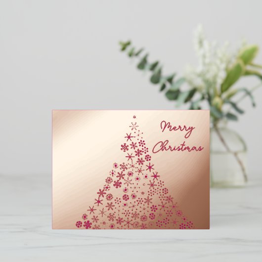 Vrolijk kerstboomkoorts Gold Foil Invitation Brief Folie Uitnodiging Briefkaart (Staand Voorkant)