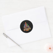 Vrolijk kerstboomlezen Boeken over de Librarian le Ronde Sticker (Envelop)