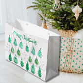 Vrolijk kerstboompje groen groot cadeauzakje