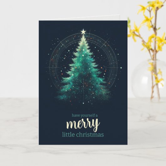 Vrolijk kerstboompje kaart (Gele Bloem)