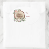 Vrolijk kerstboomplakje bloemig naar/van sticker (Tas)